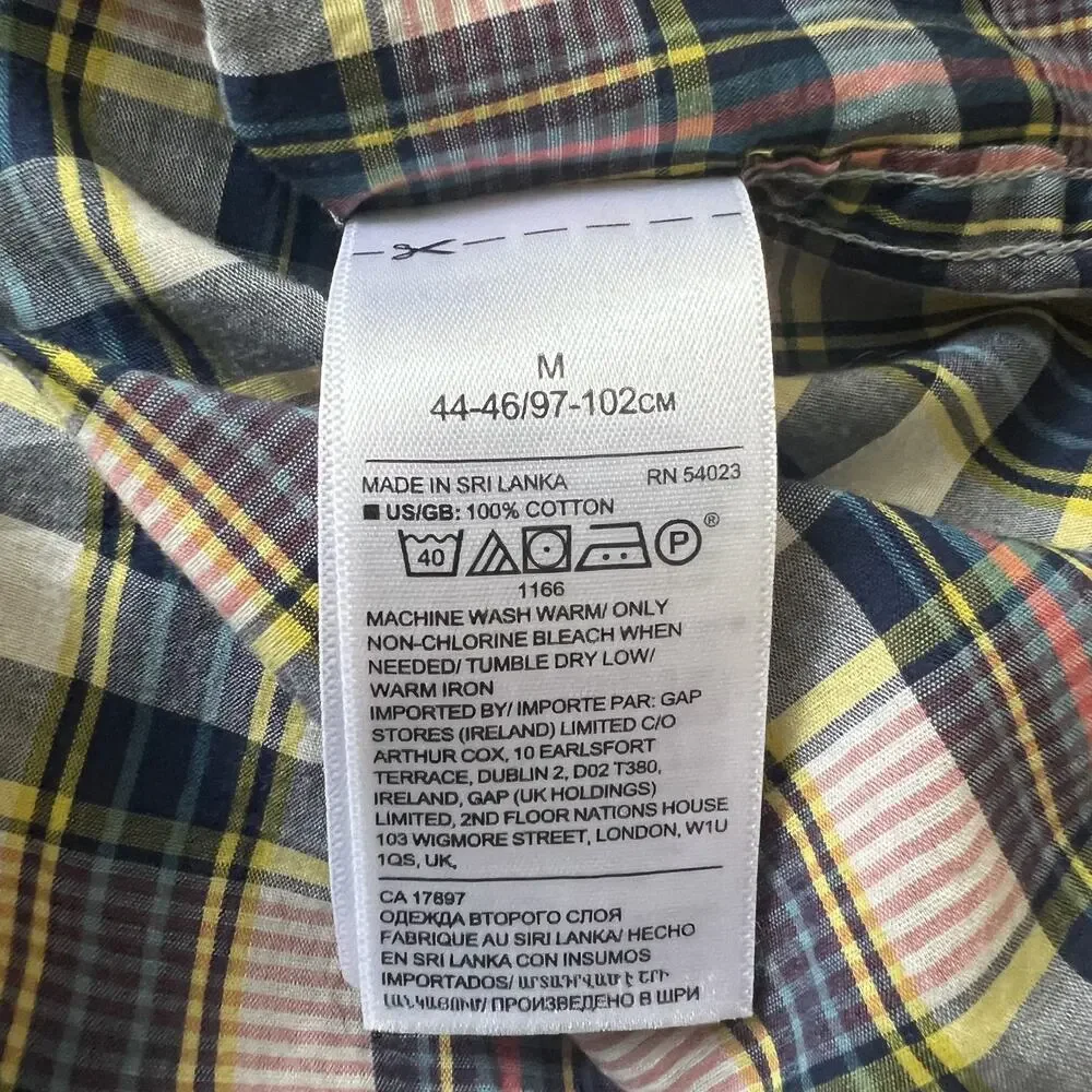 Banana Republic Shirt Men Medium Multi Check Button Up Luxe Flannel Preppy Grant